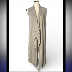Banana Republic Gray Draped Cardigan Vest Duster Maxi Cardigan (Size M)